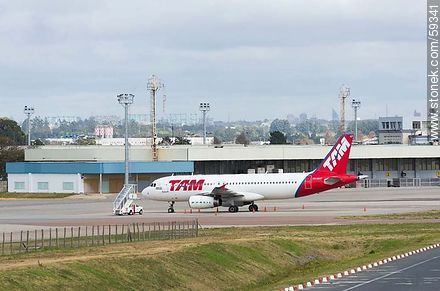 Avión Boeing 737 de TAM - Departamento de Canelones - URUGUAY. Foto No. 59341