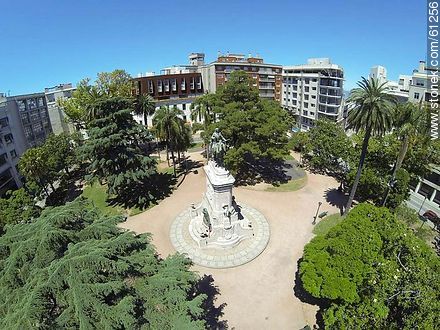 Aerial photo of the Plaza Zabala - Department of Montevideo - URUGUAY. Photo #61256