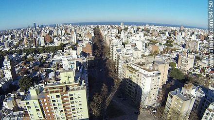 Aerial view of Avenida Brasil - Department of Montevideo - URUGUAY. Photo #64750