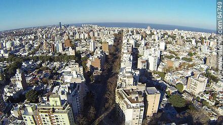 Aerial view of Avenida Brasil - Department of Montevideo - URUGUAY. Photo #64749