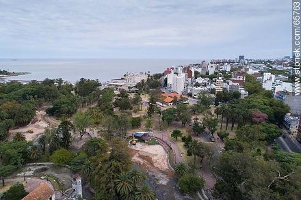 Aerial view of the tasks of conditioning the lake of Parque Rodó (2017) - Department of Montevideo - URUGUAY. Photo #65763