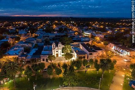 Aerial view of the church of San Eugenio del Cuareim - Artigas - URUGUAY. Photo #66410