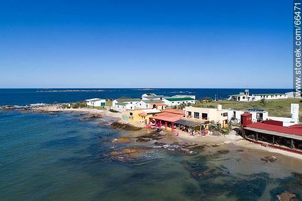 Aerial view of two oceanfront restaurants - Department of Rocha - URUGUAY. Photo #66471