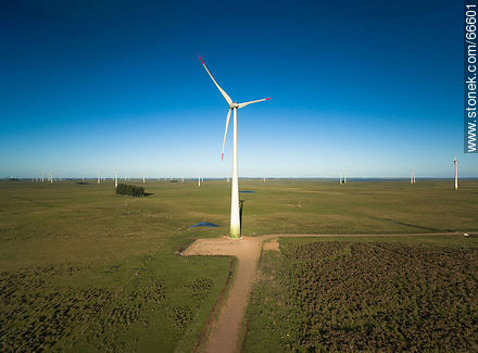 Aerial view of fields dedicated to wind energy -  - MORE IMAGES. Photo #66601