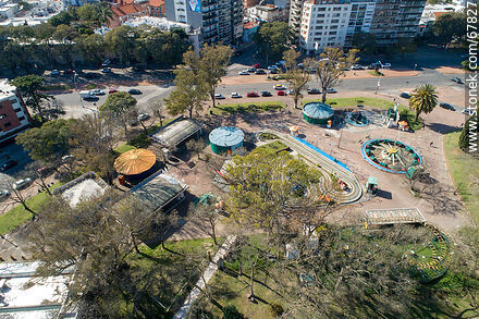 Aerial view of the play area based on electrical energy closed by covid pandemic - Department of Montevideo - URUGUAY. Photo #67827