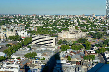 Aerial view from the Telecommunications Tower. Legislative Palace and annex - Department of Montevideo - URUGUAY. Photo #70732