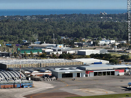 Aerial view of the cargo terminal and Hotel Carrasco in the background - Department of Canelones - URUGUAY. Photo #78545