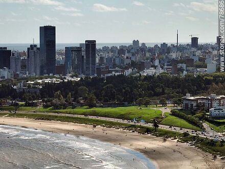 Aerial view of the Rambla Armenia, Buceo cemetery - Department of Montevideo - URUGUAY. Photo #78686