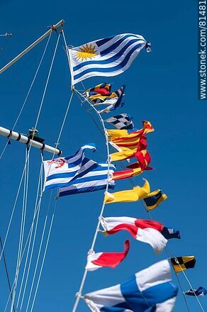 Uruguayan and nautical flags - Department of Montevideo - URUGUAY. Photo #81481