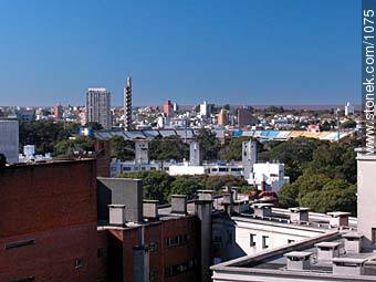View of the memorial tower and the *tribuna Olimpica* of the *Estadio Centenario* - Department of Montevideo - URUGUAY. Photo #1075
