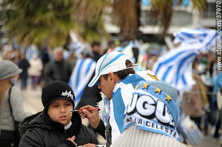 Uruguayan footbal soccer team reception after playing the World Cup in South Africa, 2010. -  - URUGUAY. Photo #37970