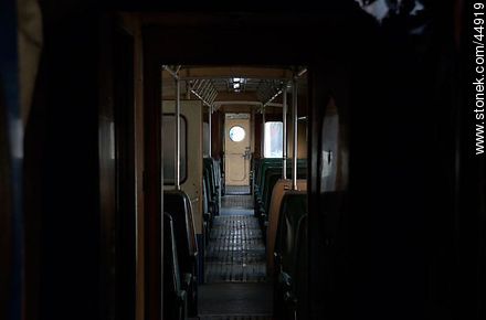 Inside an old railway wagon - Department of Montevideo - URUGUAY. Photo #44919