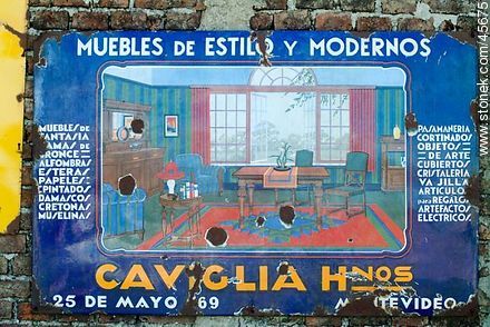 Old enamel advertising sheet. - Department of Canelones - URUGUAY. Photo #45675