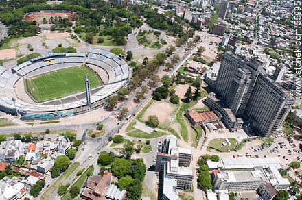 Vista aérea del Estadio Centenario en el Parque Batlle - Departamento de Montevideo - URUGUAY. Foto No. 55995