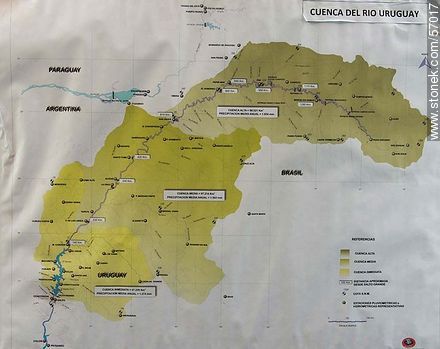 Mapa de la cuenca de la represa - Departamento de Salto - URUGUAY. Foto No. 57017