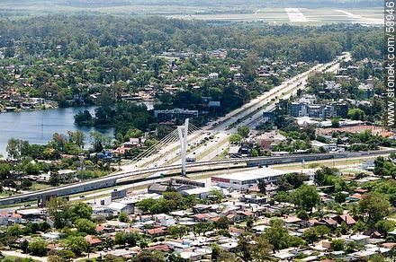 Aerial view of Avenida and Puente de las Américas - Department of Canelones - URUGUAY. Photo #58946