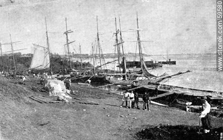Salto. The beach, 1909 -  - URUGUAY. Photo #59580