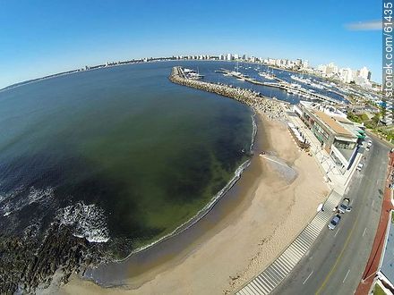 Aerial photo of the little beach of Puerto - Punta del Este and its near resorts - URUGUAY. Photo #61435