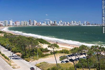 Mansa Beach and view of the towers of the Peninsula a windy day - Punta del Este and its near resorts - URUGUAY. Photo #62100