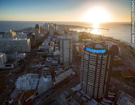 Aerial view of Gorlero Street and Torreón tower - Punta del Este and its near resorts - URUGUAY. Photo #65645