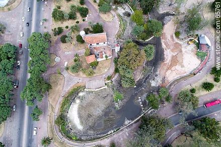 Aerial view of the tasks of conditioning the lake of Parque Rodó (2017) - Department of Montevideo - URUGUAY. Photo #65761