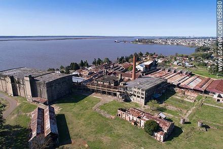 Aerial photo of the Barrio Anglo former Anglo meat processing plant - Rio Negro - URUGUAY. Photo #65880