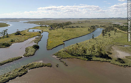 Aerial view of wetlands of Arroyo Maldonado - Department of Maldonado - URUGUAY. Photo #66693