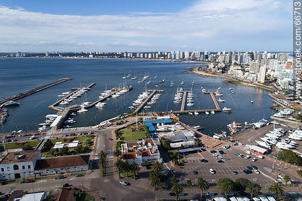 Aerial view of the marinas of the port - Punta del Este and its near resorts - URUGUAY. Photo #66713