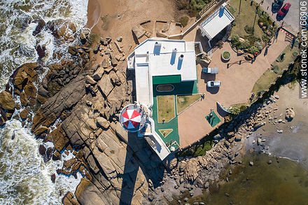 Aerial zenithal view of the lighthouse - Punta del Este and its near resorts - URUGUAY. Photo #66906