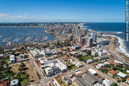 Aerial photo of the peninsula of Punta del Este - Punta del Este and its near resorts - URUGUAY. Photo #67189