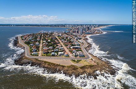 Aerial photo of the peninsula of Punta del Este - Punta del Este and its near resorts - URUGUAY. Photo #67184