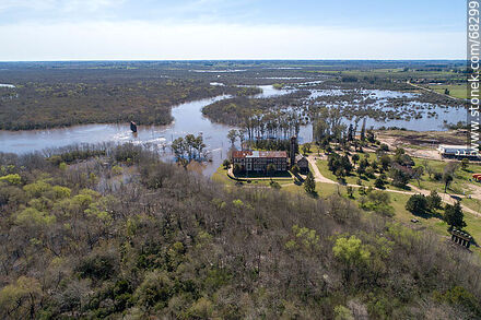 Aerial view of the swollen Santa Lucia river - Department of Canelones - URUGUAY. Photo #68299