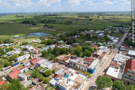 Aerial view of the town and countryside - Department of Canelones - URUGUAY. Photo #70553