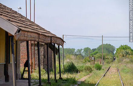 Old railroad station of Montes. A locomotive light is visible - Department of Canelones - URUGUAY. Photo #70569