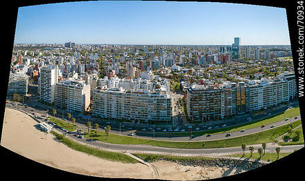 Aerial view of the buildings on Rambla Rep. del Peru. - Department of Montevideo - URUGUAY. Photo #70934