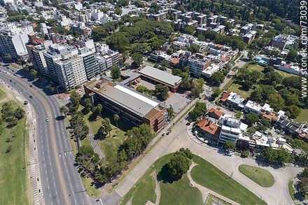 Aerial view of the French Lyceum on the Armenia boulevard - Department of Montevideo - URUGUAY. Photo #73039
