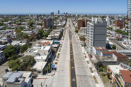 Aerial view of the widening of Luis Alberto de Herrera Ave. between Ramón Anador st. and Italia Ave - Department of Montevideo - URUGUAY. Photo #73160