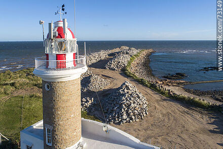 Aerial view of Punta Carretas lighthouse - Department of Montevideo - URUGUAY. Photo #73149