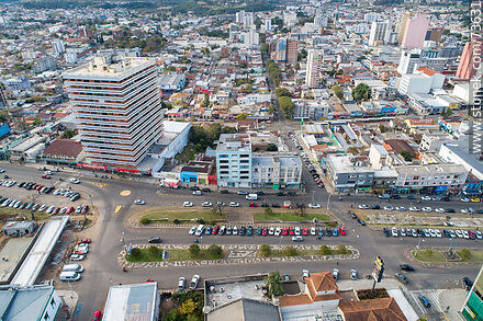 Aerial view of Bulevar Treinta y Tres Orientales and João Pessoa Avenue at the border with Brazil - Department of Rivera - URUGUAY. Photo #73631