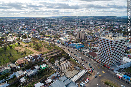 Aerial view of the border with Brazil. João Pessoa Avenue. Cerro del Marco Square - Department of Rivera - URUGUAY. Photo #73630