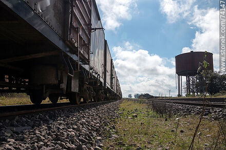 Freight cars in the station on a secondary track - Tacuarembo - URUGUAY. Photo #74147