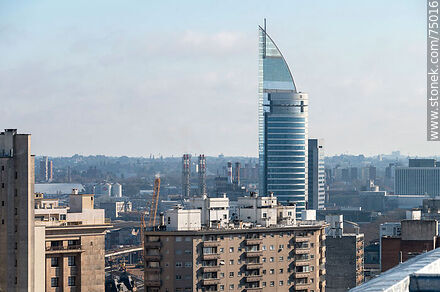 Building on Libertador Ave. and the Telecommunications Tower - Department of Montevideo - URUGUAY. Photo #75016