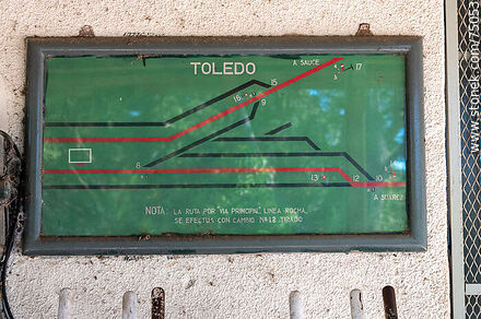Estación Toledo de trenes. Esquema de vías de la estación - Departamento de Canelones - URUGUAY. Foto No. 75053