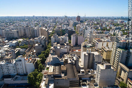Aerial view of downtown Montevideo - Department of Montevideo - URUGUAY. Photo #76493