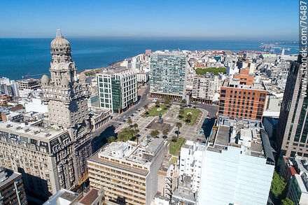 Aerial view of the Salvo Palace and its surroundings - Department of Montevideo - URUGUAY. Photo #76487