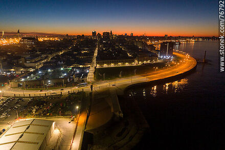 Aerial view of Rambla Sur at dawn - Department of Montevideo - URUGUAY. Photo #76792