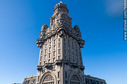 Aerial view of Palacio Salvo - Department of Montevideo - URUGUAY. Photo #76869