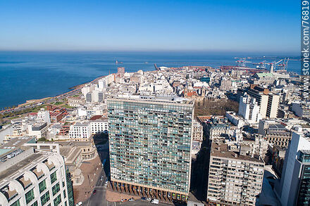Aerial view of the Citadel Building and the Old City - Department of Montevideo - URUGUAY. Photo #76819