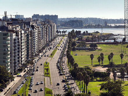 Aerial view of Mahatma Gandhi Promenade - Department of Montevideo - URUGUAY. Photo #76880