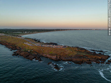 Aerial view of the end of Punta Ballena at sunset. - Punta del Este and its near resorts - URUGUAY. Photo #77074